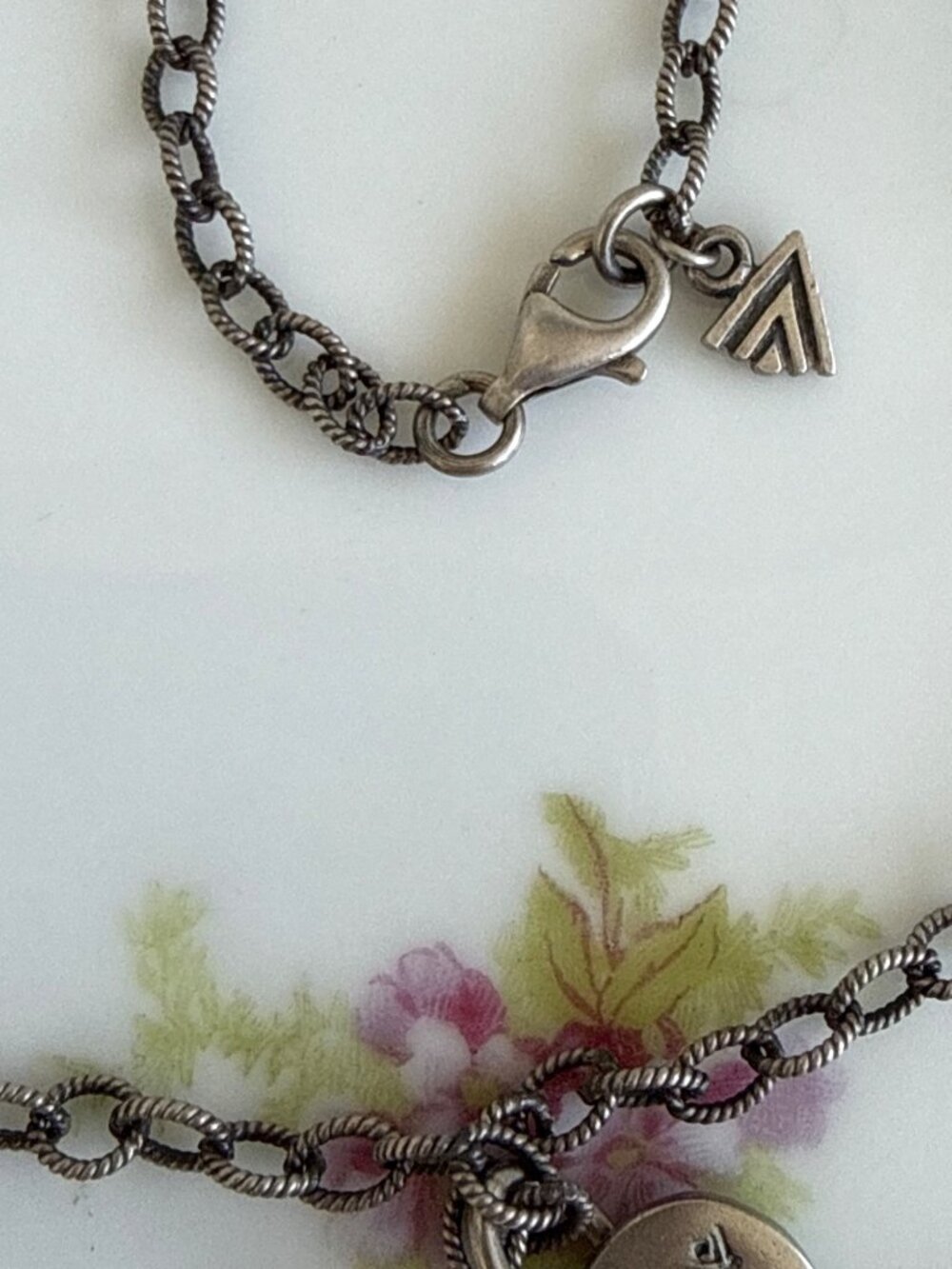 Vintage 90's Silpada Sterling Silver Chain Necklace With Gemstone Dangle Charms - Picture 7 of 15